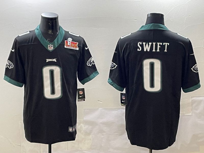 Men Philadelphia Eagles #0 Swift Black Second generations 2025 Nike Vapor Limited NFL Jersey style 2